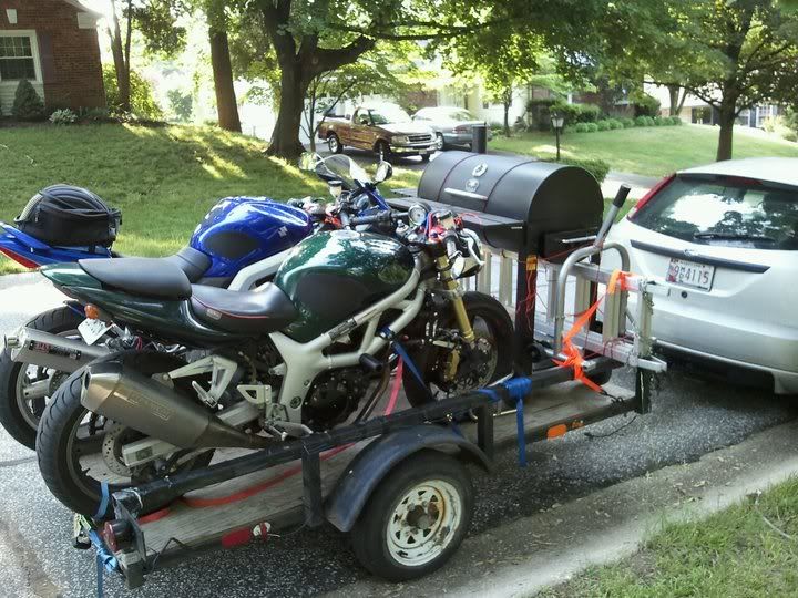 Strapping a motorcycle to a trailer. Suzuki SV650 Riders Forum